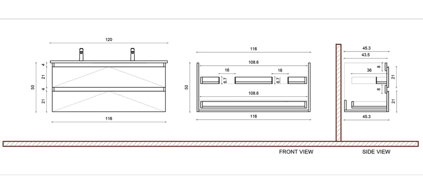 SaniSupreme® Badmeubel Onderkast Monaco 120 mat wit