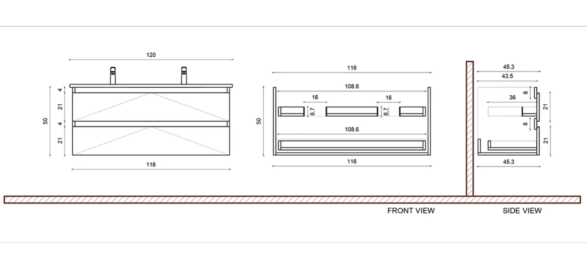 SaniSupreme® Badmeubel Onderkast Monaco 120 mat wit