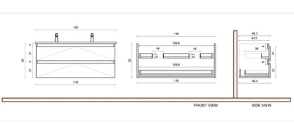 SaniSupreme® Badmeubel Onderkast Monaco 120 mat wit