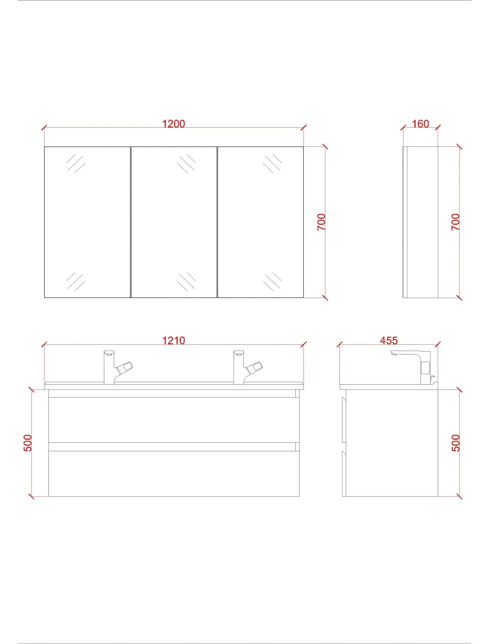 SaniSupreme® Badmeubel Salou 120 Donker Eiken dubbele wastafel keramisch wit