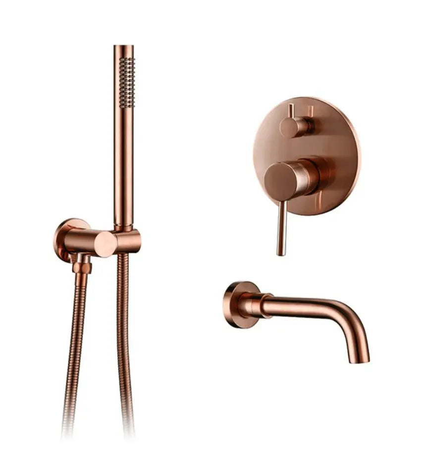 SaniSupreme Badset Doucheset Yosemite Inbouw Badkraan 21cm en Handdouche Koper 2 weg