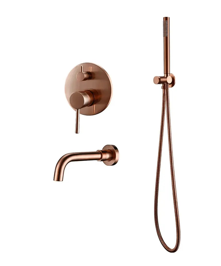 SaniSupreme Badset Doucheset Yosemite Inbouw Badkraan 26cm en Handdouche Koper 2 weg