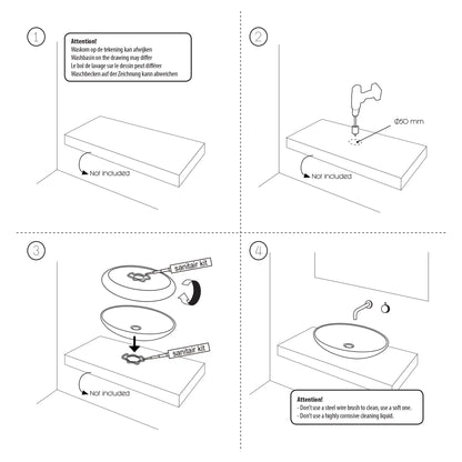 Sanisupreme Bangkok waskom 40x50cm riviersteen grijs Set van 2