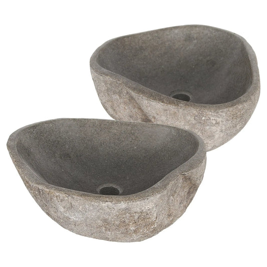Sanisupreme Bangkok waskom 40x50cm riviersteen grijs Set van 2