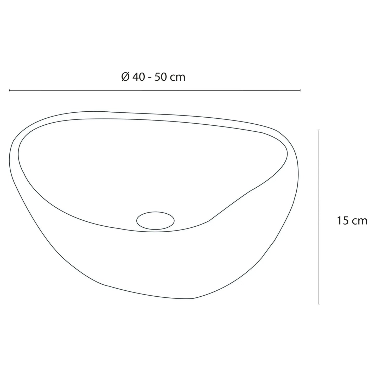 Sanisupreme Bangkok waskom 40x50cm riviersteen grijs Set van 2