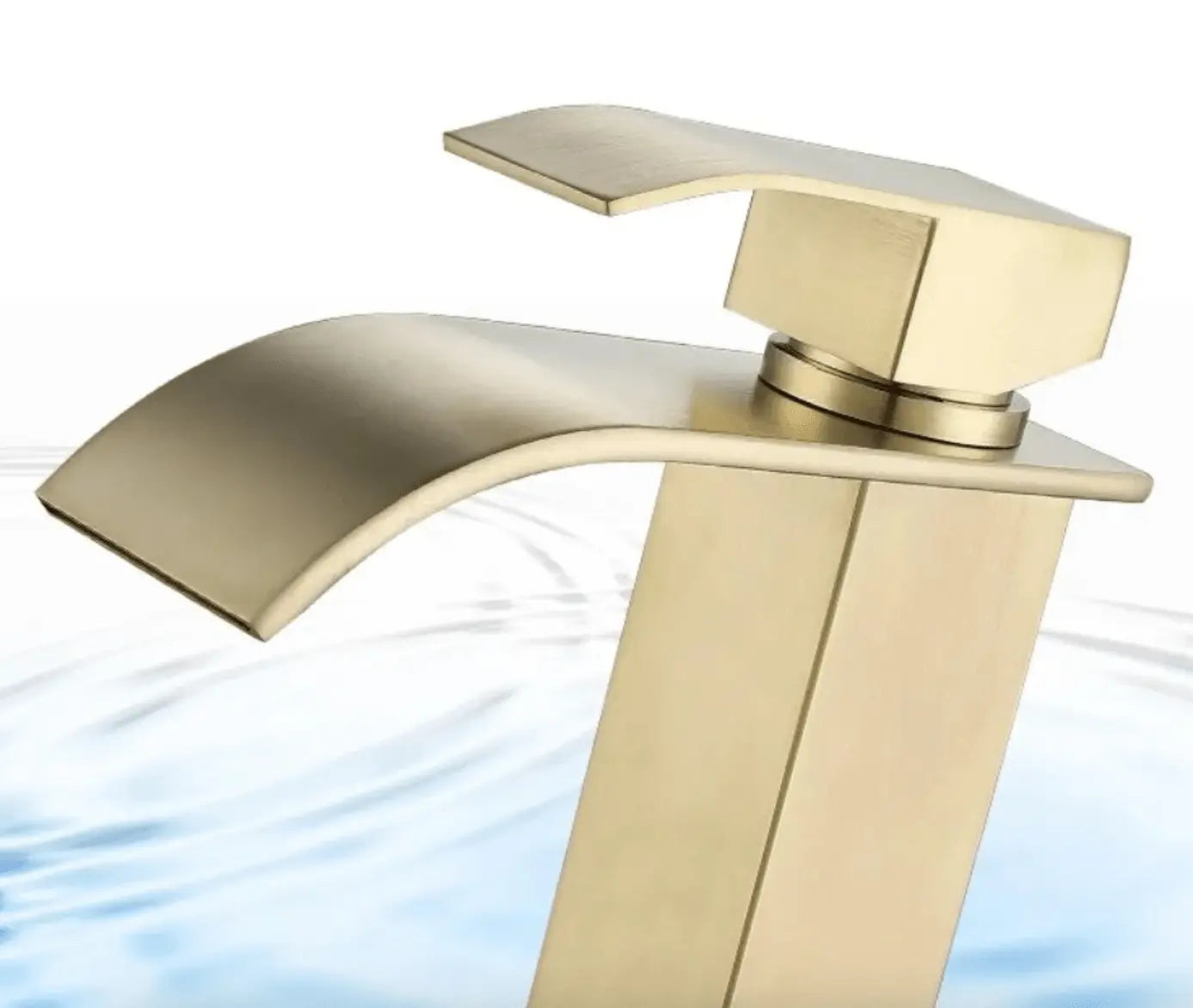 SaniSupreme Bari wastafelkraan opbouw laag model brede uitloop Goud Brushed