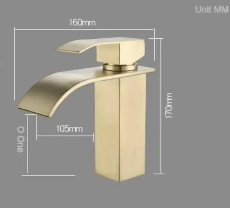 SaniSupreme Bari wastafelkraan opbouw laag model brede uitloop Goud Brushed