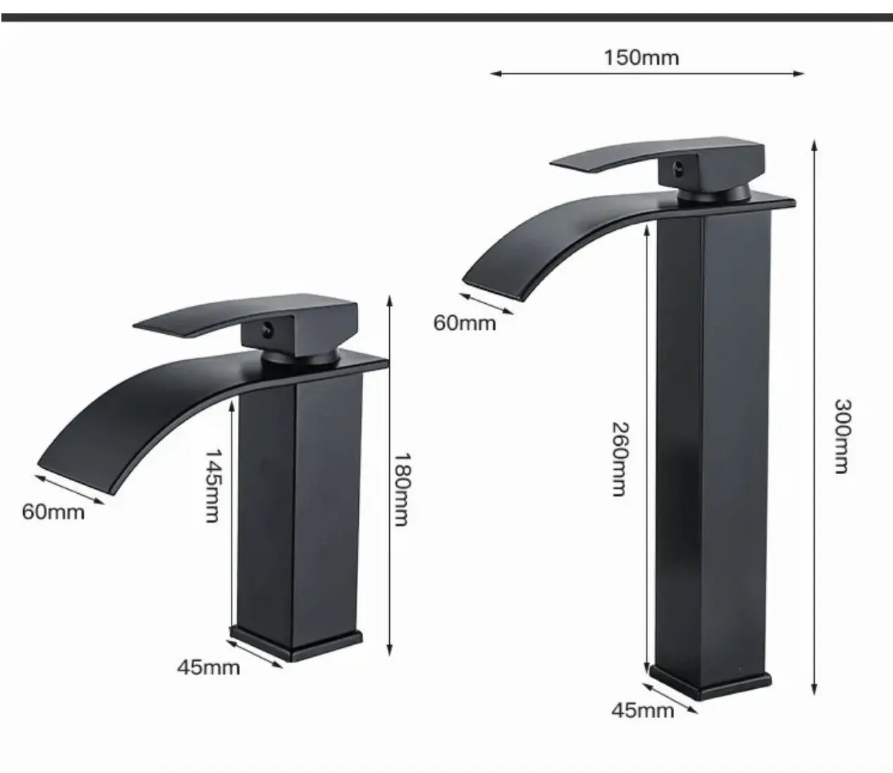 SaniSupreme Bari wastafelkraan opbouw laag model brede uitloop mat zwart