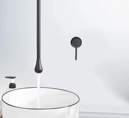 Sanisupreme Biarritz Classico Premium Wastafelkraan zwevend plafond - inbouw met wandbediening goud glans