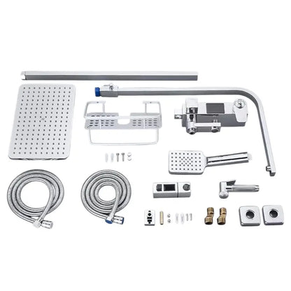 SaniSupreme Bolzano LCD Thermostatisch opbouw doucheset 19 x 29 cm. regendouche chroom glans