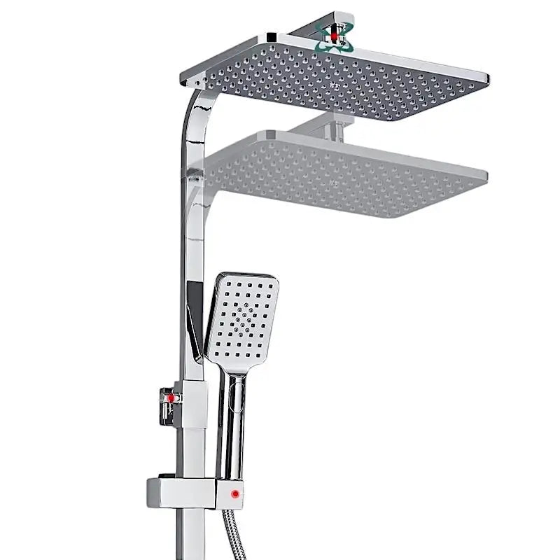 SaniSupreme Bolzano LCD Thermostatisch opbouw doucheset 19 x 29 cm. regendouche chroom glans