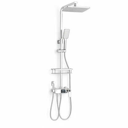 SaniSupreme Bolzano LCD Thermostatisch opbouw doucheset 19 x 29 cm. regendouche chroom glans Sanisupreme
