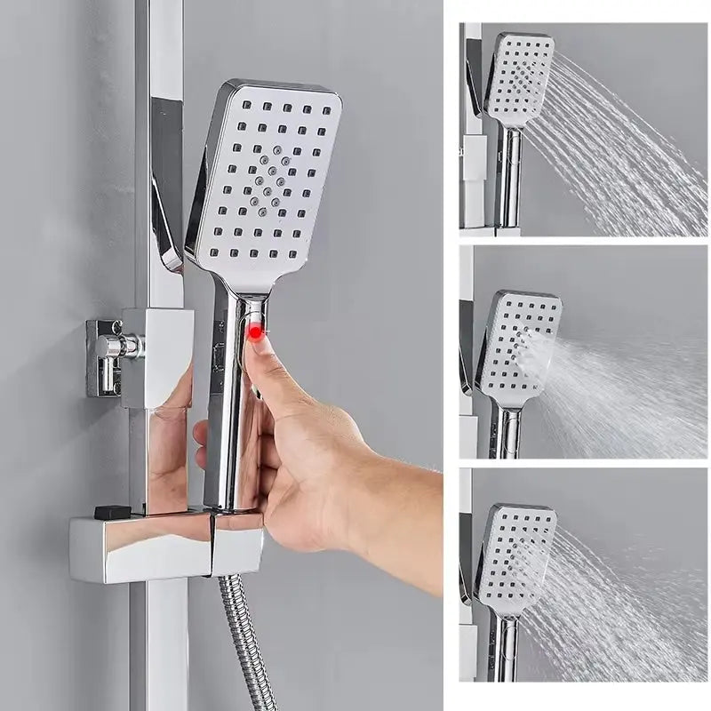 SaniSupreme Bolzano LCD Thermostatisch opbouw doucheset 19 x 29 cm. regendouche chroom glans