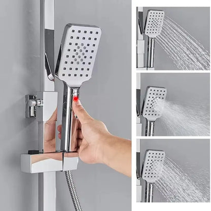 SaniSupreme Bolzano LCD Thermostatisch opbouw doucheset 19 x 29 cm. regendouche chroom glans