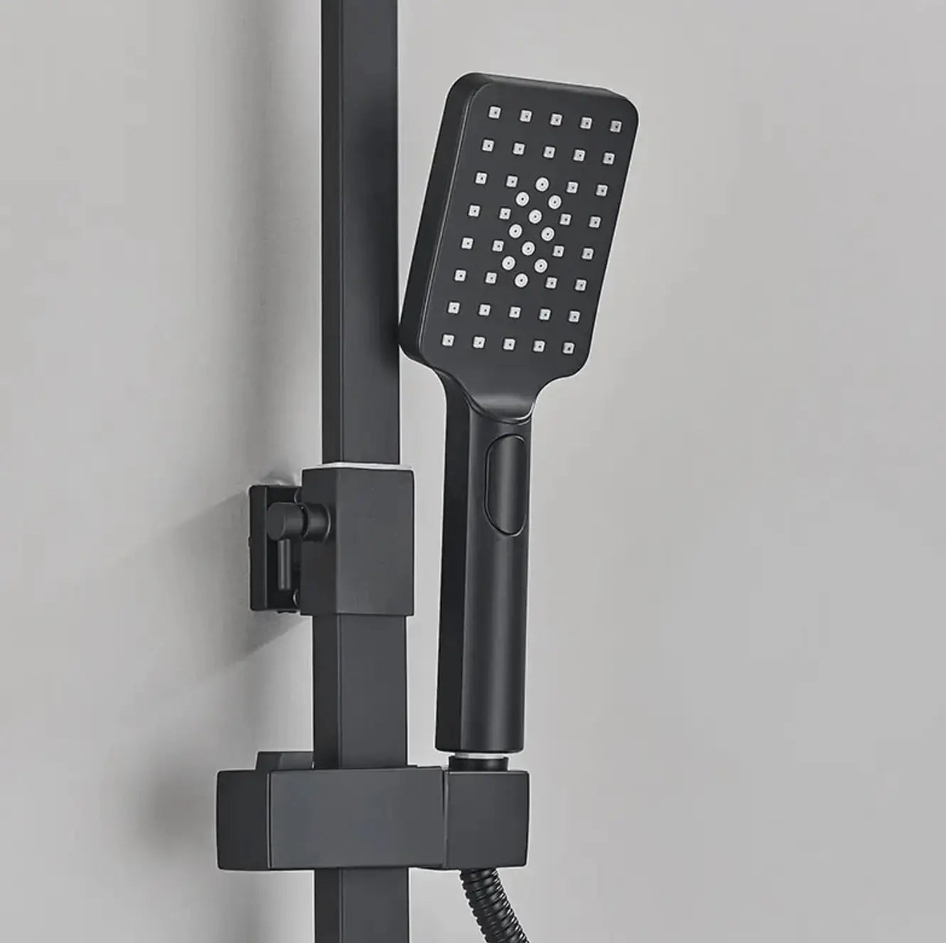 SaniSupreme Bolzano LCD Thermostatisch opbouw doucheset 19 x 29 cm. regendouche mat zwart