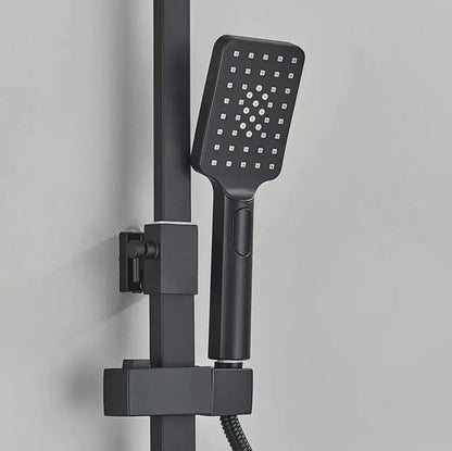 SaniSupreme Bolzano LCD Thermostatisch opbouw doucheset 19 x 29 cm. regendouche mat zwart