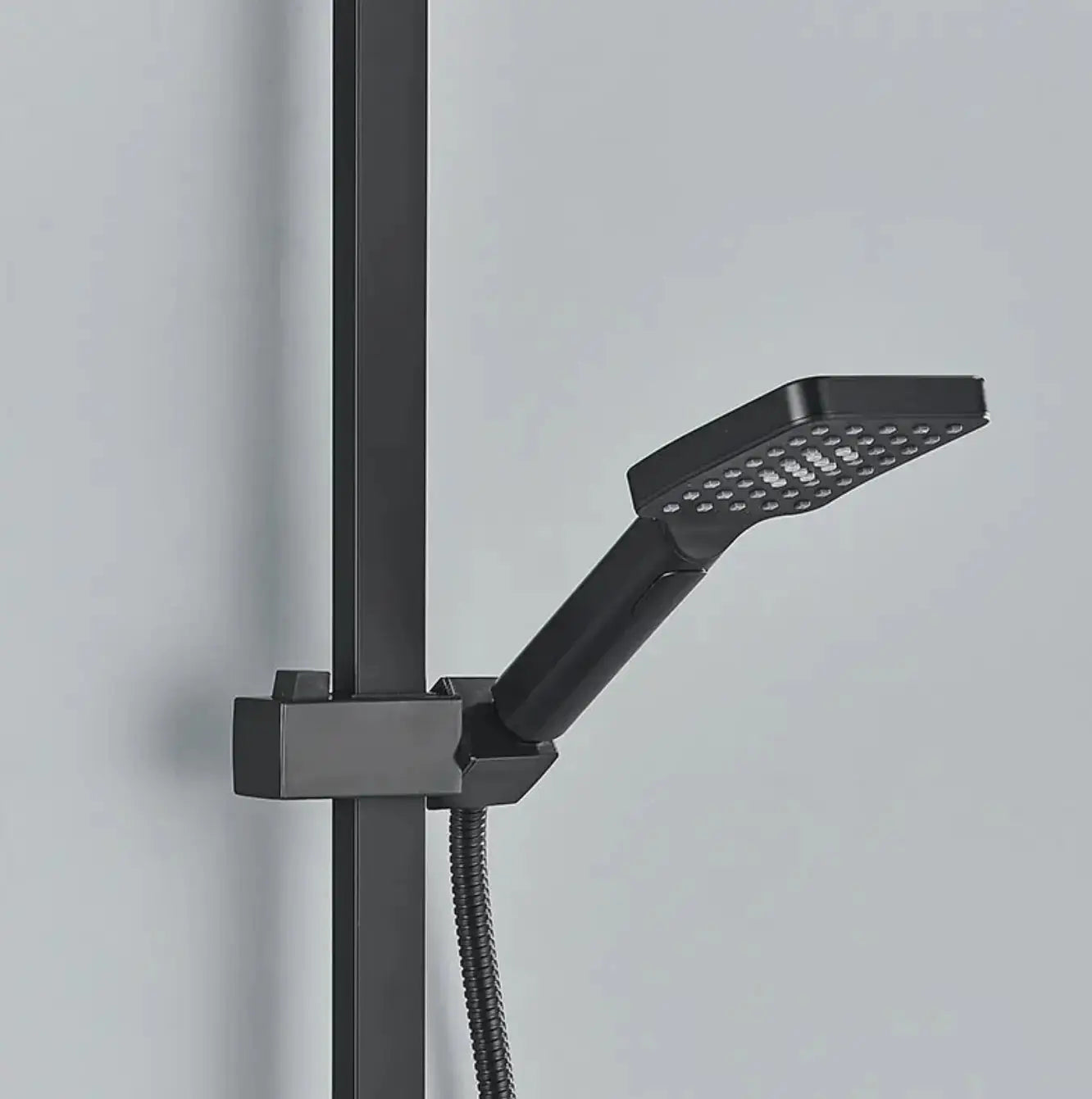 SaniSupreme Bolzano LCD Thermostatisch opbouw doucheset 19 x 29 cm. regendouche mat zwart