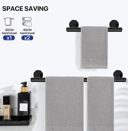 SaniSupreme Brasil Badkamer handdoekrek handdoekstang mat zwart rond 40 cm.