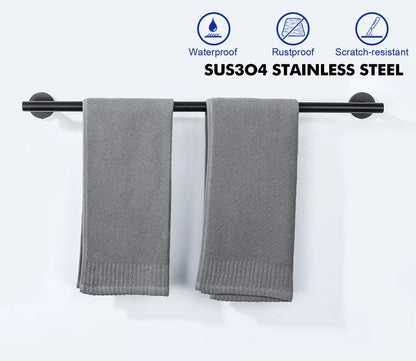 SaniSupreme Brasil Badkamer handdoekrek handdoekstang mat zwart rond 40 cm.