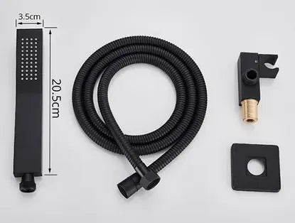 SaniSupreme Brasil complete inbouw handdoucheset messing zware kwaliteit mat zwart