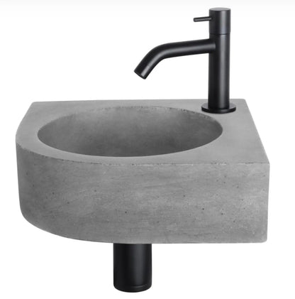 SaniSupreme - Cleo Fonteinset – Beton donkergrijs – Kraan gebogen mat zwart