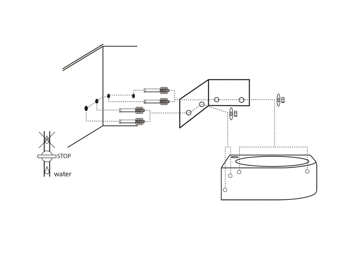 SaniSupreme - Cleo Fonteinset – Beton donkergrijs – Kraan gebogen mat zwart