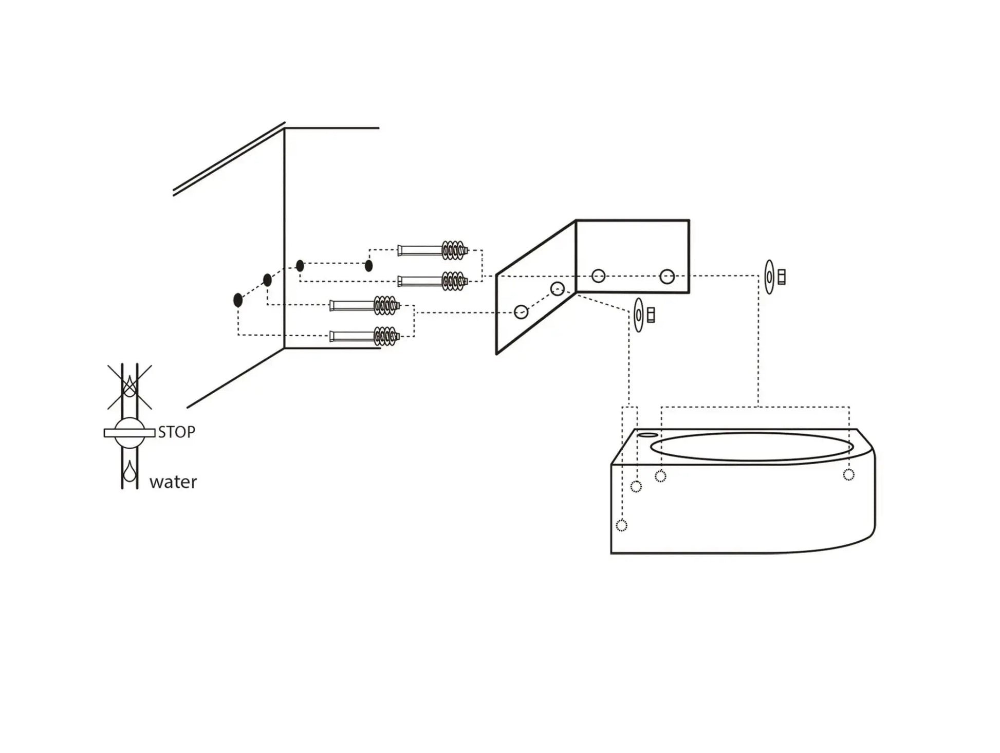 SaniSupreme - Cleo Fonteinset – Beton donkergrijs – Kraan gebogen mat zwart