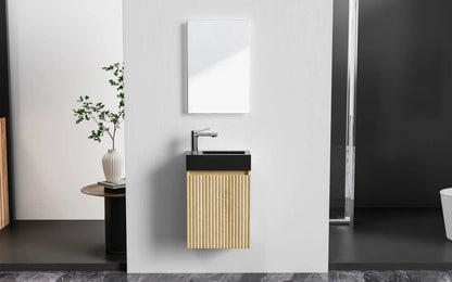 SaniSupreme Complete Fonteinset Licht Eiken onderkast Zwart