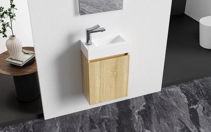 Sanisupreme complete toiletmeubelset Zyro 40,5X22,5 cm Licht Eiken/Glanzend Wit
