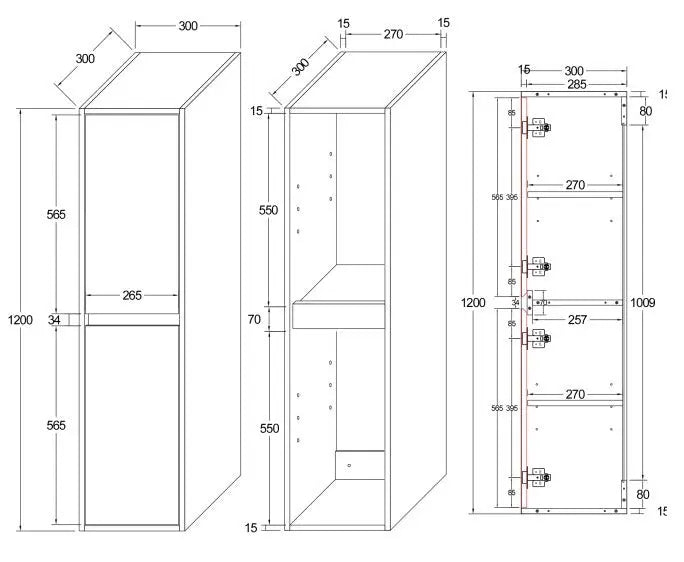 SaniSupreme® Creavit Aloni ‘Retro’ kolomkast (120CM) - lichtbruin