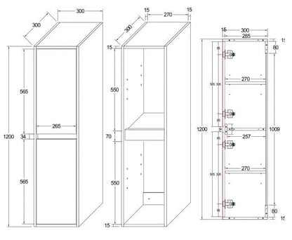 SaniSupreme® Creavit Aloni ‘Retro’ kolomkast (120CM) - lichtbruin