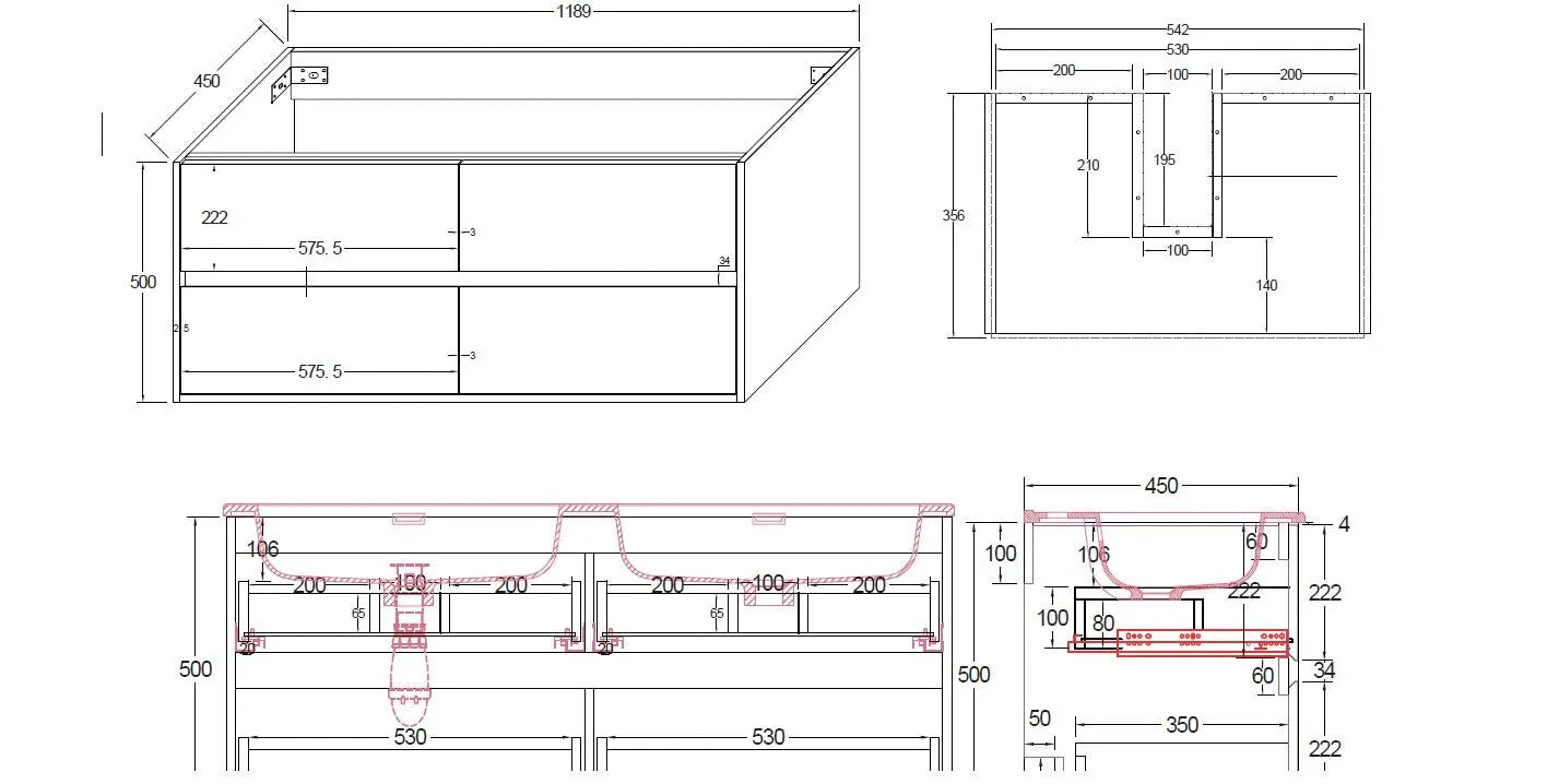 SaniSupreme® Creavit Aloni ‘Retro’ onderkast (120CM) - lichtbruin