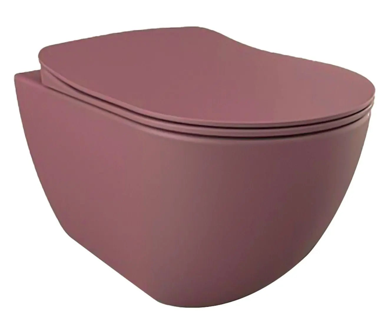 SaniSupreme Creavit RIMOFF Series wandcloset toilet wc Spoelrandloos 50.5 x 35.5cm x 34.5cm Berry