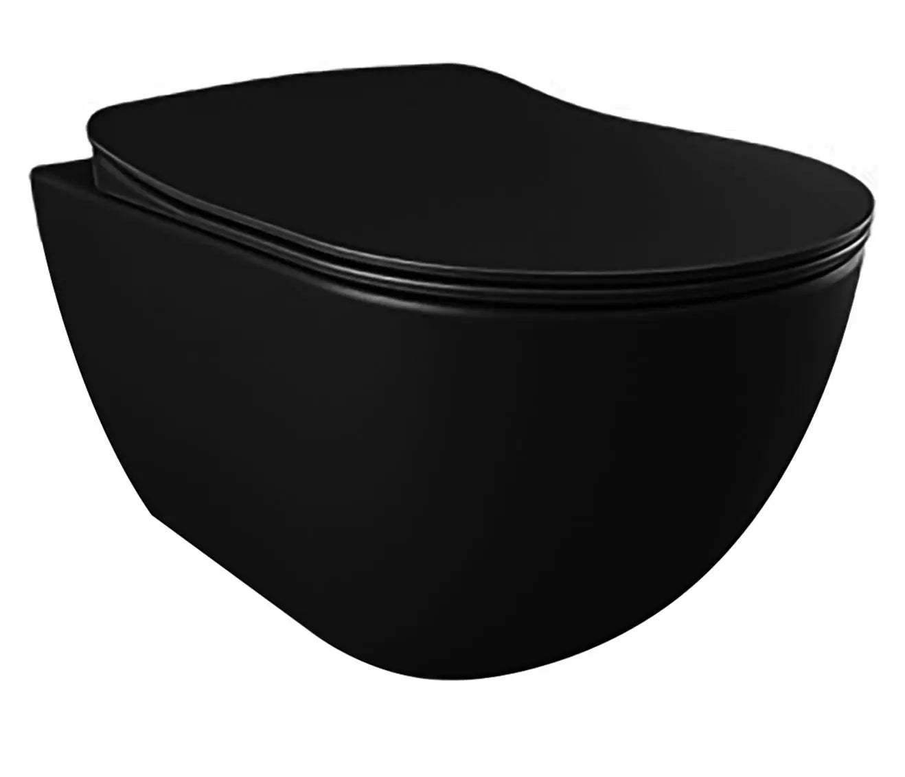 SaniSupreme Creavit Series wandcloset toilet wc met sproeier (BIDET) 50.5 x 35.5cm x 34.5cm Mat Zwart