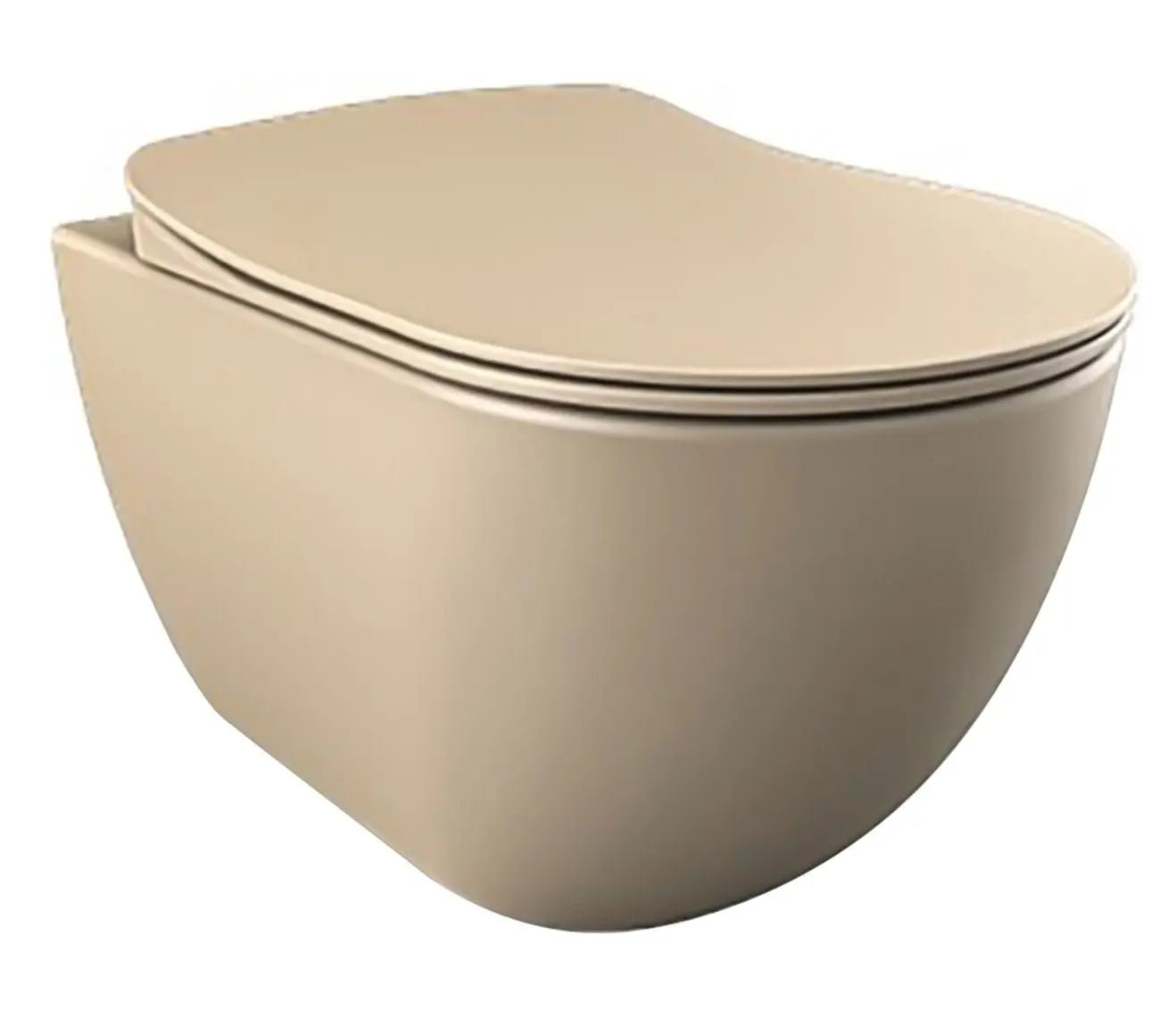 SaniSupreme Creavit Series wandcloset toilet wc met sproeiler (BIDET) 50.5 x 35.5cm x 34.5cm Mat Cappucino