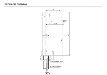 SaniSupreme Creavit ''SHARP'' verhoogde wastafelkraan Goud