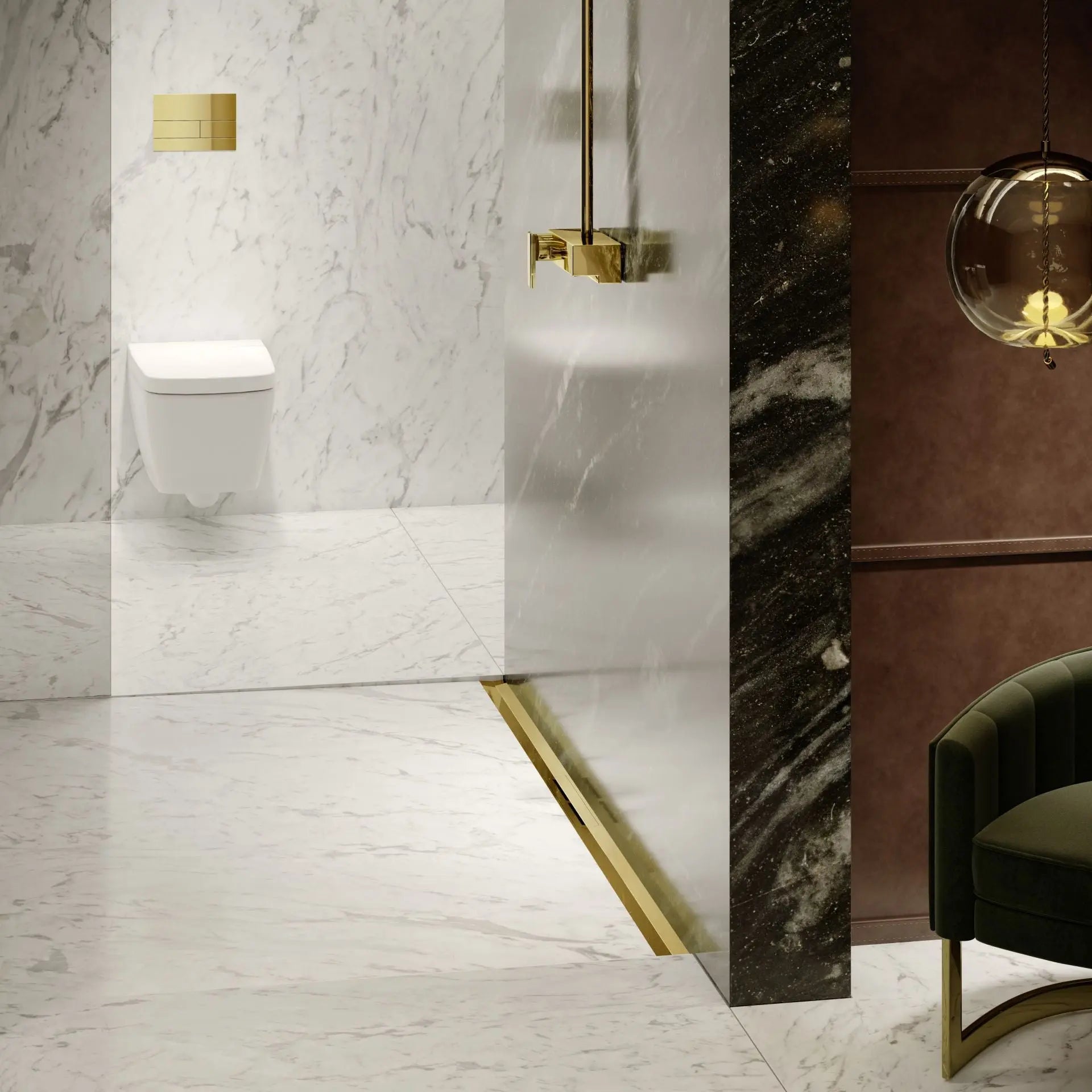 SaniSupreme Creavit 'SQUARE' bedieningspaneel Goud