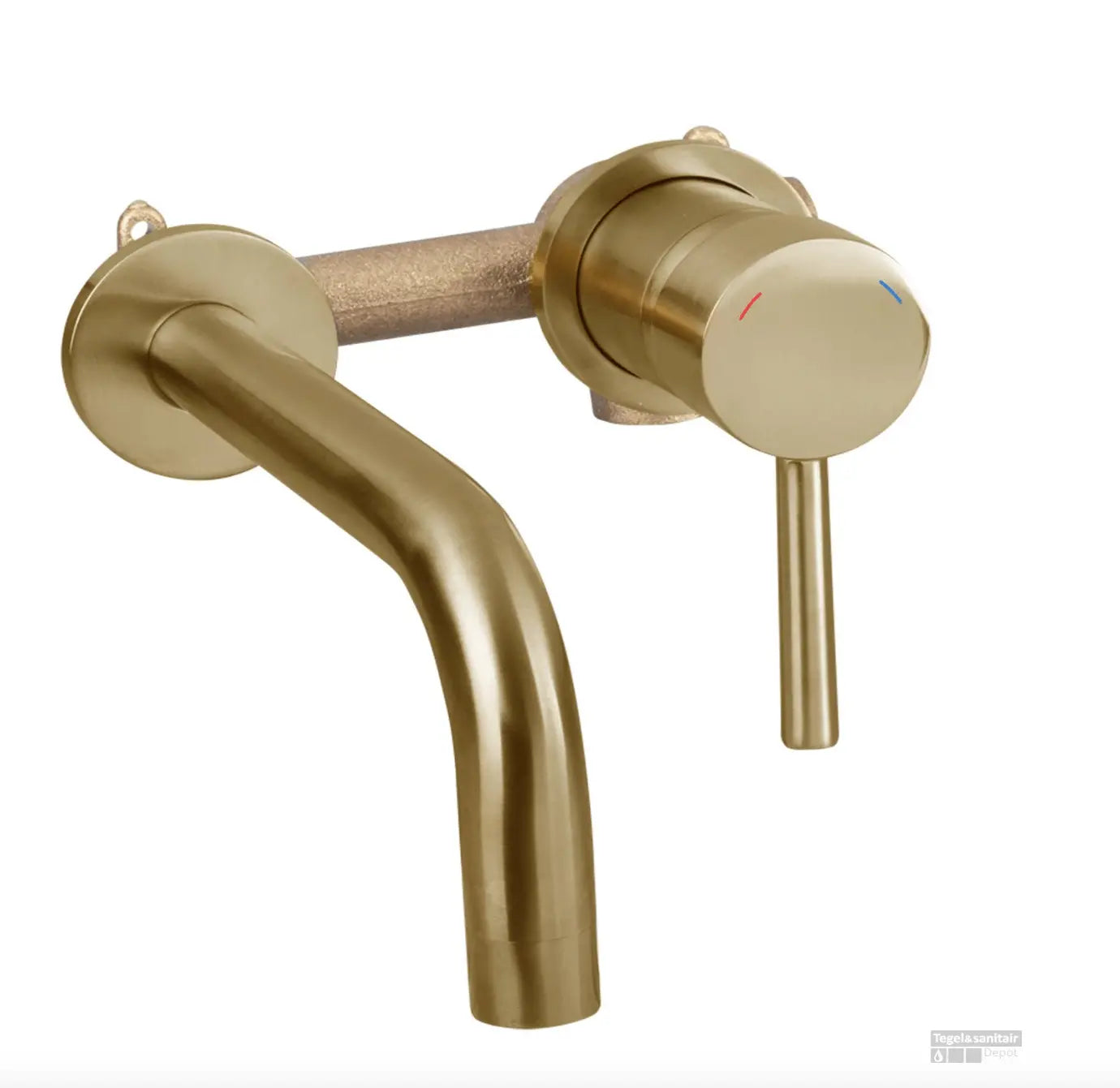 SaniSupreme® Differnz inbouw wastafelkraan mengkraan koud - warm keramisch geborsteld goud