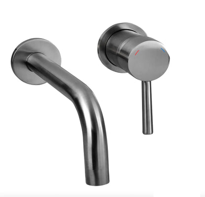 SaniSupreme® Differnz inbouw wastafelkraan mengkraan koud - warm keramisch Gunmetal