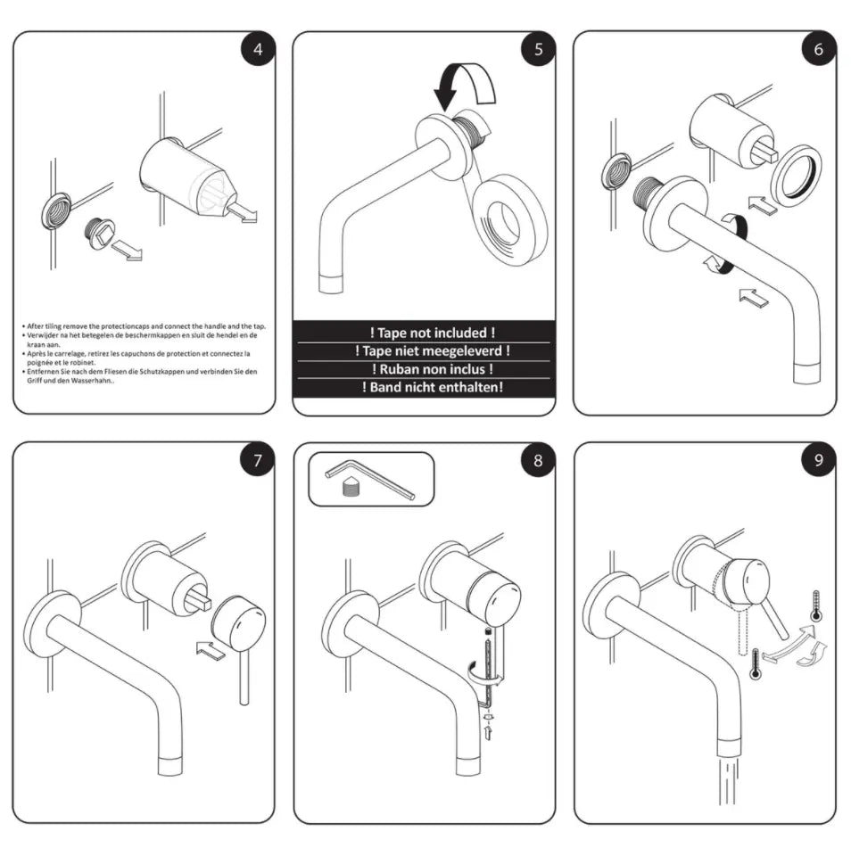 SaniSupreme® Differnz inbouw wastafelkraan mengkraan koud - warm keramisch mat - chroom RVS