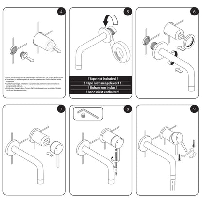 SaniSupreme® Differnz inbouw wastafelkraan mengkraan koud - warm keramisch mat - chroom RVS