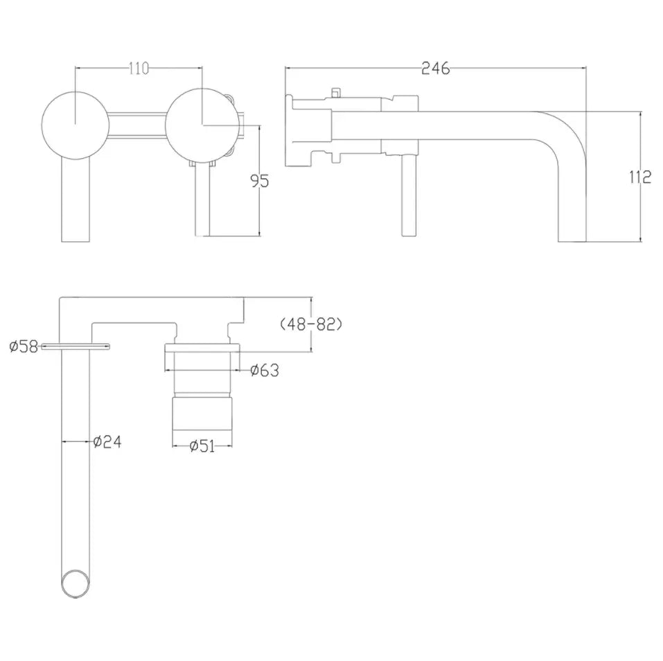 SaniSupreme® Differnz inbouw wastafelkraan mengkraan koud - warm keramisch mat - chroom RVS