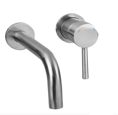 SaniSupreme® Differnz inbouw wastafelkraan mengkraan koud - warm keramisch mat - chroom RVS