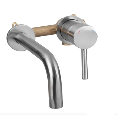 SaniSupreme® Differnz inbouw wastafelkraan mengkraan koud - warm keramisch mat - chroom RVS