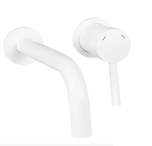 SaniSupreme® Differnz inbouw wastafelkraan mengkraan koud - warm keramisch mat - wit