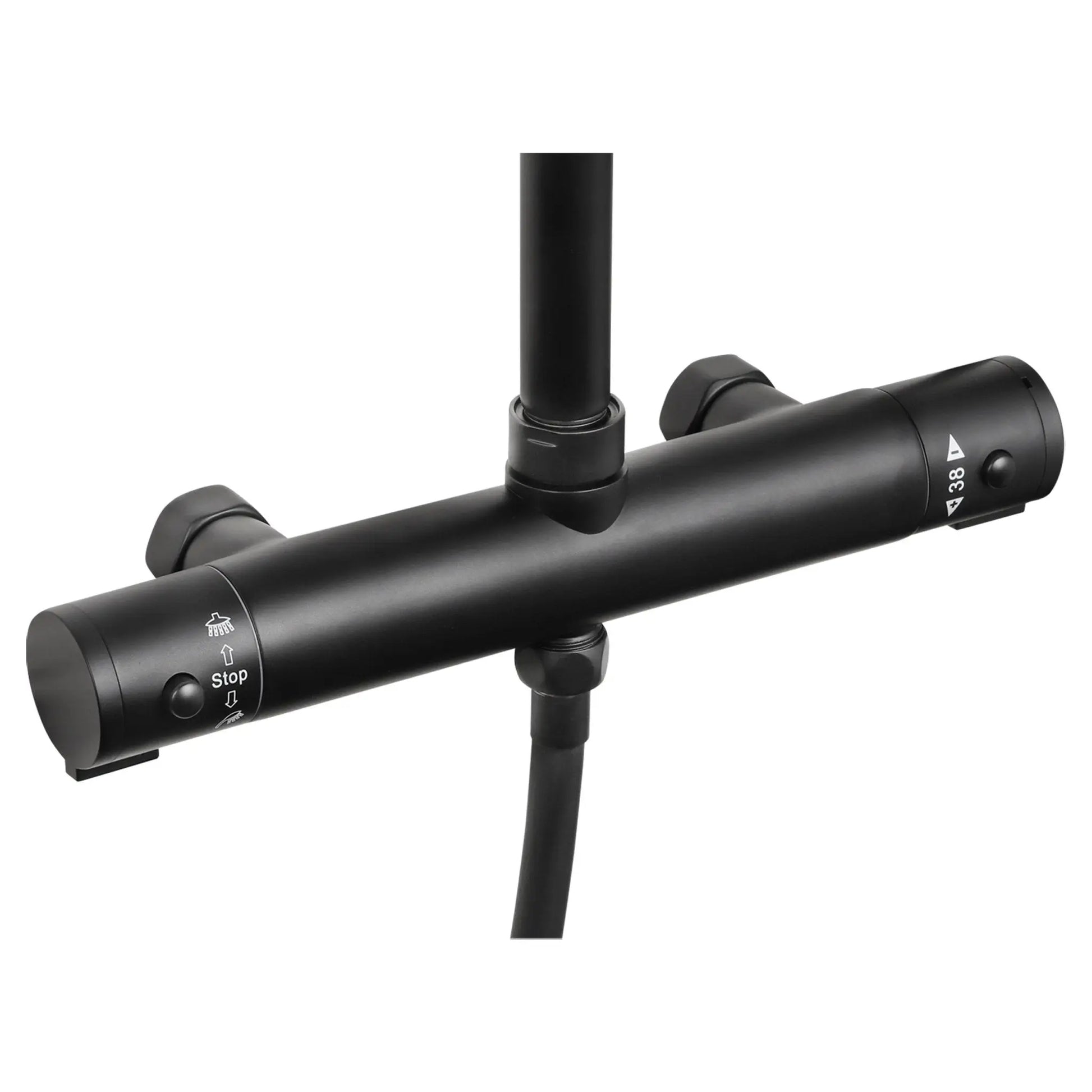 SaniSupreme Differnz ThermoPlus opbouw doucheset 25 cm. regendouche mat zwart rond