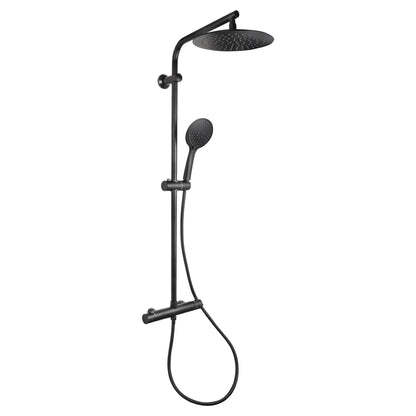 SaniSupreme Differnz ThermoPlus opbouw doucheset 25 cm. regendouche mat zwart rond