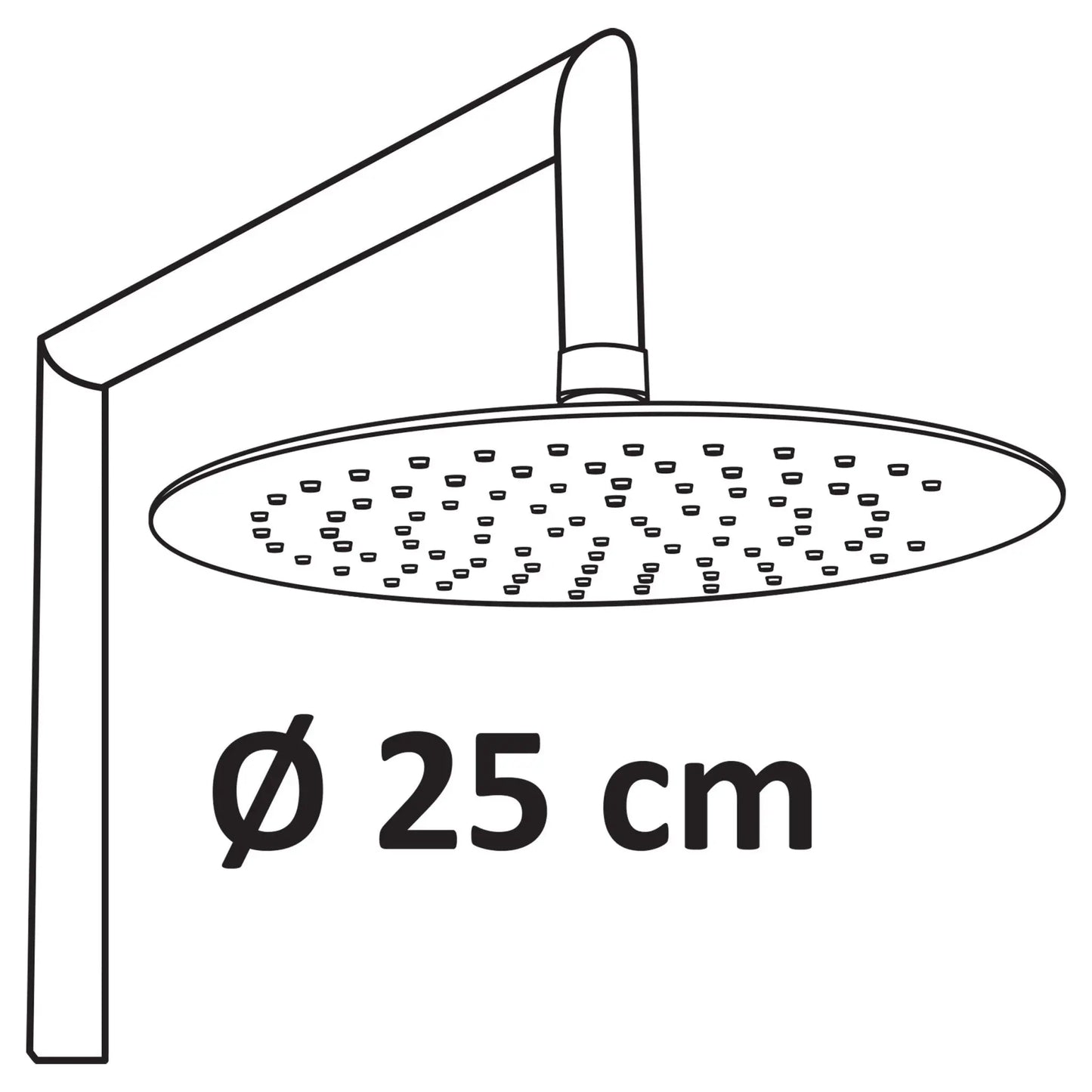 SaniSupreme Differnz ThermoPlus opbouw doucheset 25 cm. regendouche mat zwart rond