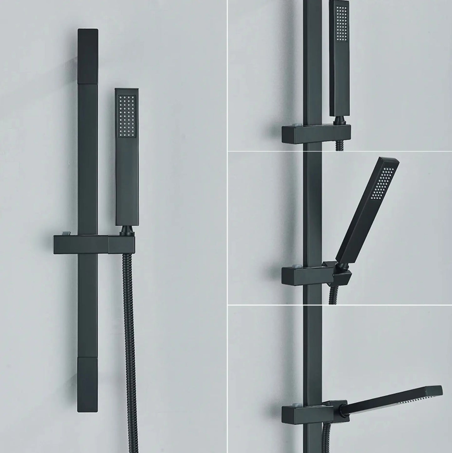 SaniSupreme Doucheset Firenze 16 inch - 40 cm. regendouche vierkant 3 - weg zwart inbouw