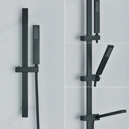 SaniSupreme Doucheset Firenze 16 inch - 40 cm. regendouche vierkant 3 - weg zwart inbouw